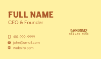 Rustic Business Wordmark Business Card