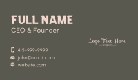 Elegant Calligraphy Wordmark Business Card
