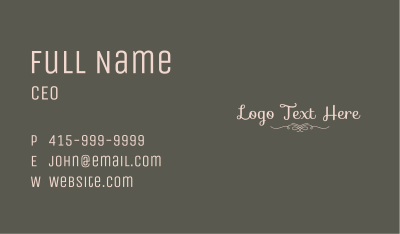 Elegant Calligraphy Wordmark Business Card
