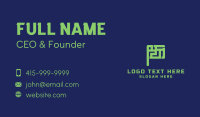 Green Maze Letter P  Business Card Design