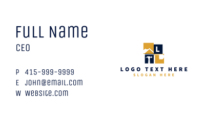 House Construction Letter Business Card