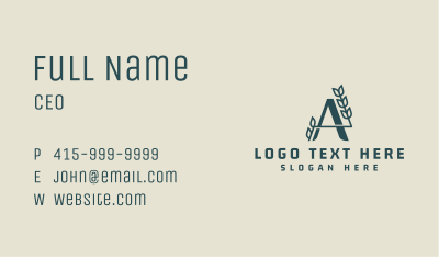 Agriculture Farm Letter A Business Card Image Preview