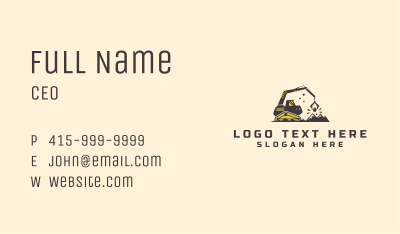 Industrial Quarry Excavator Business Card Image Preview