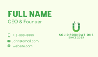 Green Bamboo Letter U  Business Card