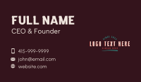 Festival Event Wordmark Business Card