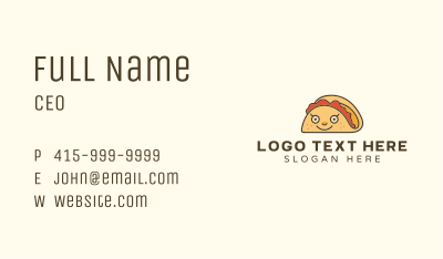 Happy Mexican Taco Business Card