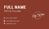 Underlined  Cursive Round Wordmark Business Card