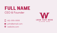 Letter W Wine Bottle  Business Card Design