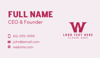 Letter W Wine Bottle  Business Card