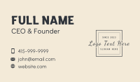 Framing Business Card example 4