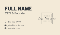 Window Business Card example 1