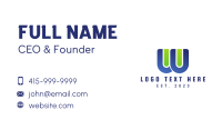 Lab Test Tube Letter W  Business Card Design