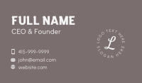 Feminine Luxury Letter Business Card