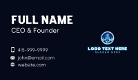 Neon Light Podcast Microphone Business Card