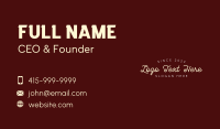 Cafe Business Script Wordmark Business Card