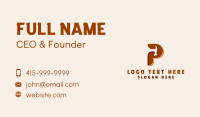 Carpentry Hammer Letter P Business Card