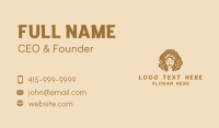 Woman Curly Hair Business Card Design