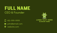 Astonished Green Mascot Business Card Design
