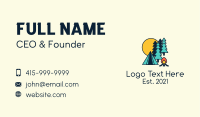 Night Forest Campsite Business Card