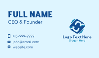 Blue Swimmer Athlete  Business Card Design