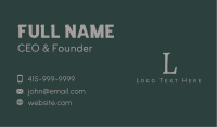 Classy Business Lettermark Business Card