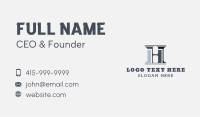 Legal Firm Corporation Letter H Business Card