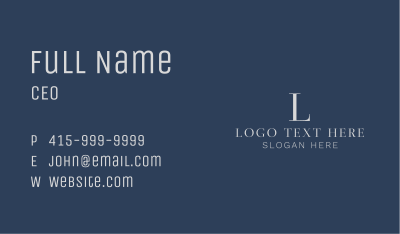 Elegant Serif Lettermark Business Card