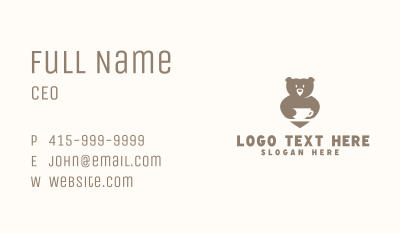 Bear Mug Cafe Business Card