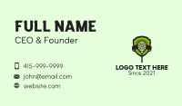 Tennis Racket Emblem  Business Card Design