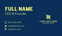 Yellow Geometric Square Business Card