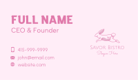 Pink Minimalist Rabbit Business Card