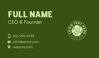 Green Flower Emblem  Business Card