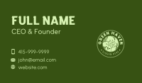 Green Flower Emblem  Business Card Image Preview