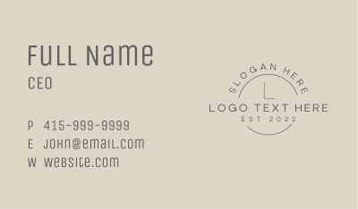Photography Business Wordmark Business Card