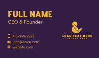 Golden Ampersand Symbol Business Card