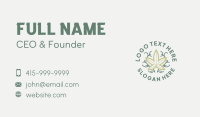 Hemp Weed Line Circle Business Card