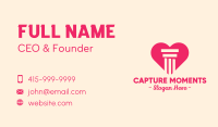Pink Pillar Heart Business Card