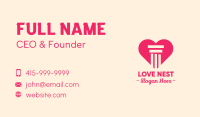 Pink Pillar Heart Business Card Image Preview