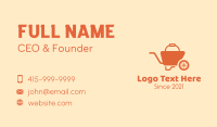 Orange Garden Wheelbarrow Business Card Design