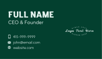Green Cursive Wordmark Business Card