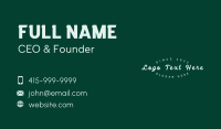 Green Cursive Wordmark Business Card