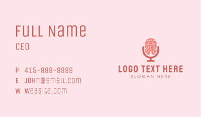 Brain Microphone Podcast Business Card