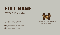 Golden Eagle Letter H Business Card