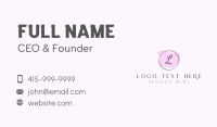 Fashion Pink Pastel Circle Business Card Design