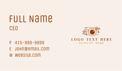 Floral Camera Studio Business Card Image Preview