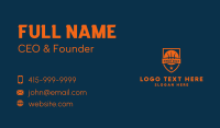 Orange Basketball Emblem  Business Card Design