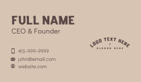 Rustic Bar Wordmark Business Card