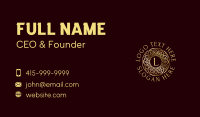 Gold Floral Letter Business Card Design