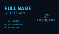 Surfing Wave Letter M Business Card