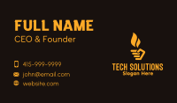 Yellow Hand Torch Business Card